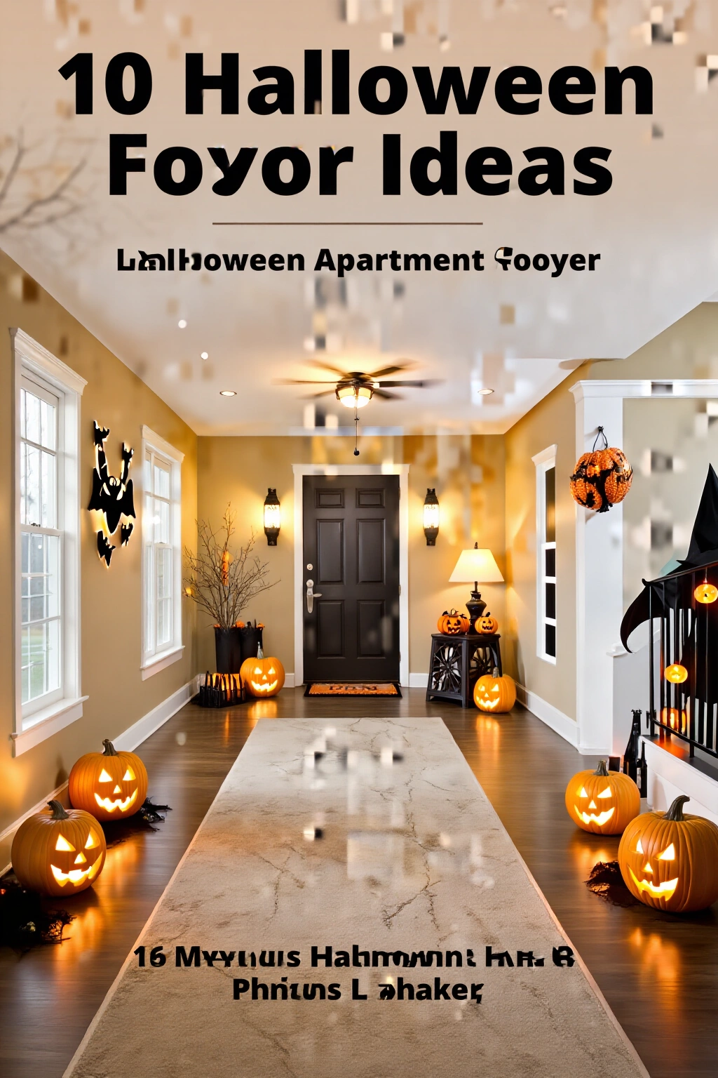 AI-created concept showing 10 halloween apartment foyer ideas