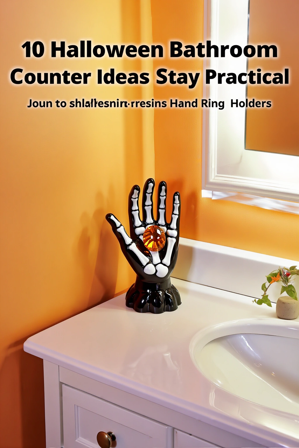 AI-created concept showing resin skeleton hand ring holder