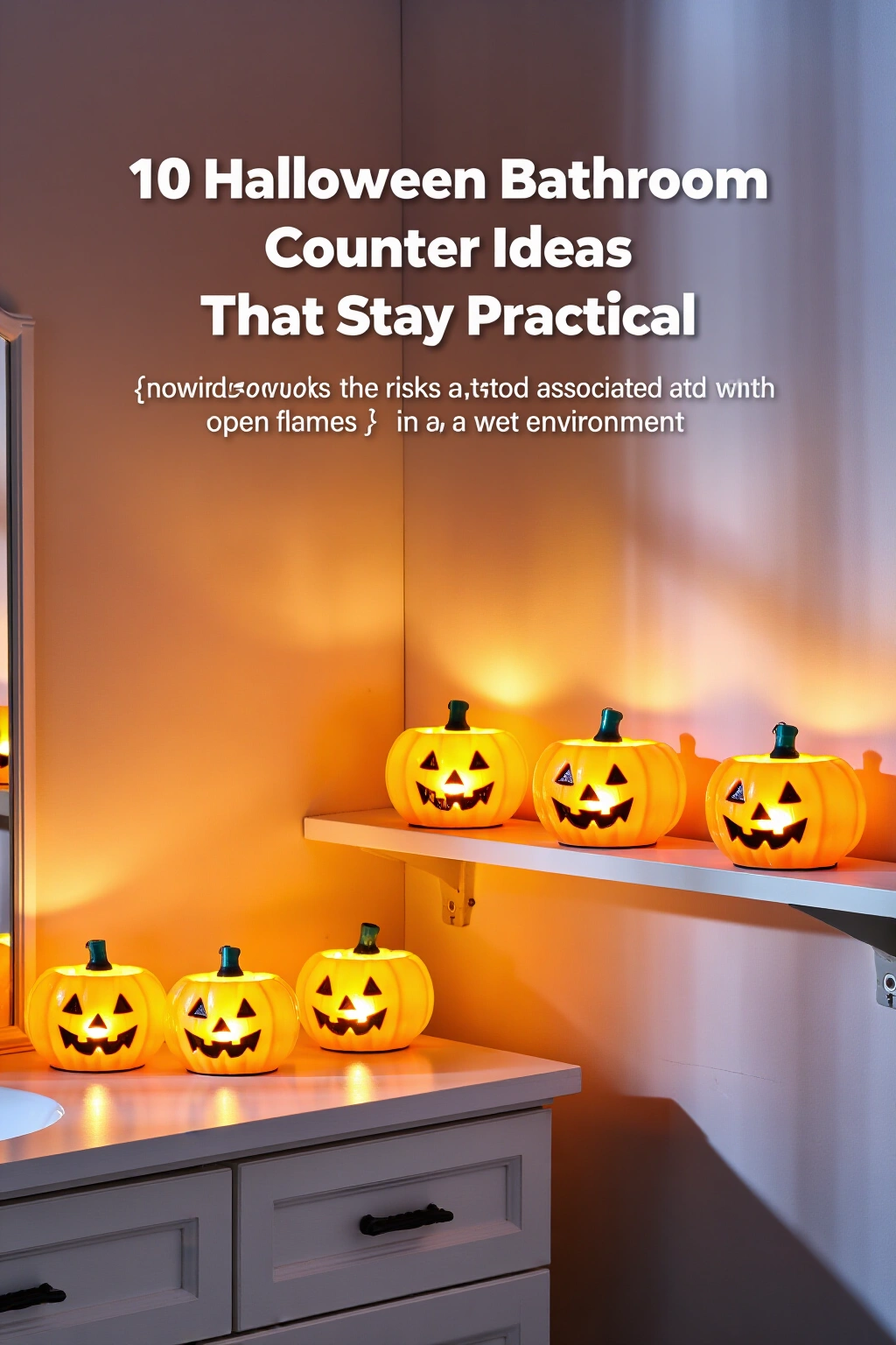 AI-created concept showing led jack-o-lantern tea lights