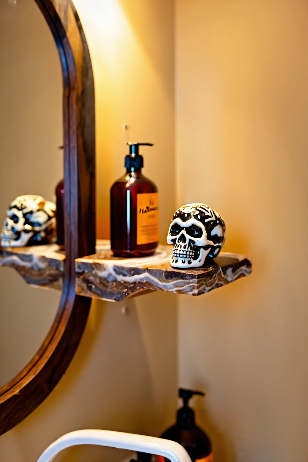 AI-created concept showing resin skull accents