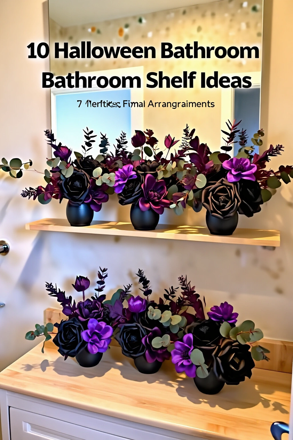 AI-created concept showing dark floral arrangements