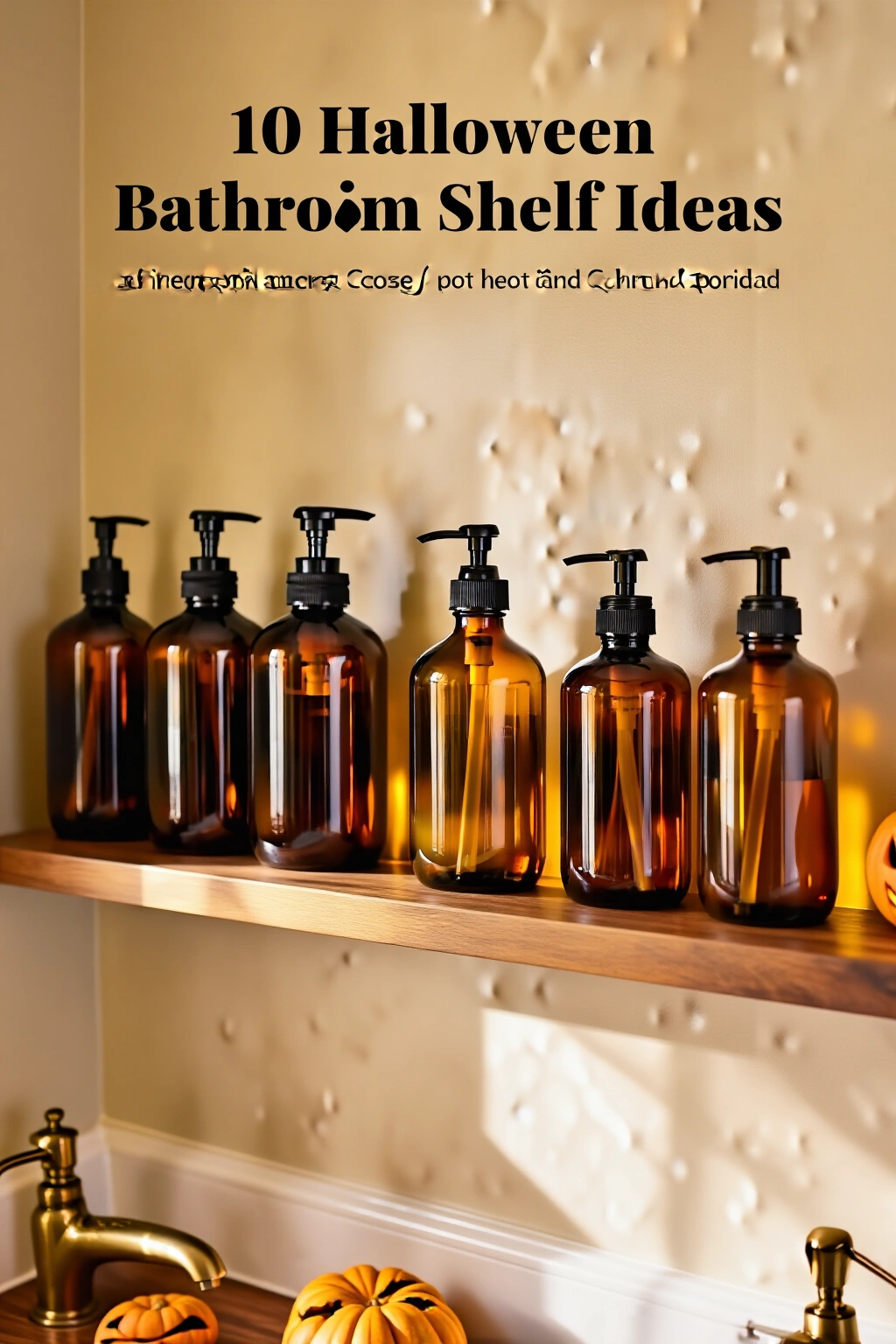AI-created concept showing amber glass dispenser bottles