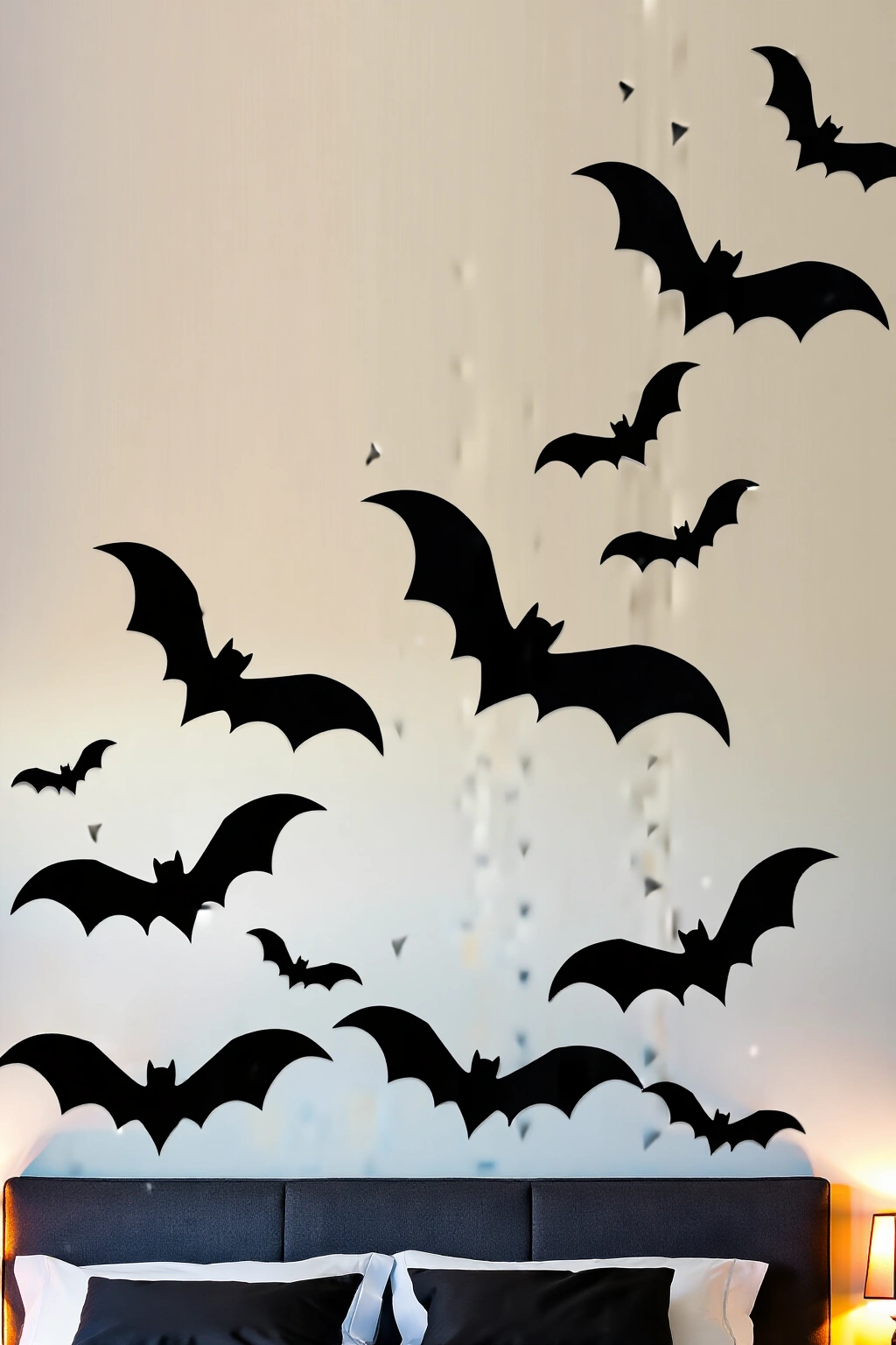 AI-created concept showing bat silhouette wall decals