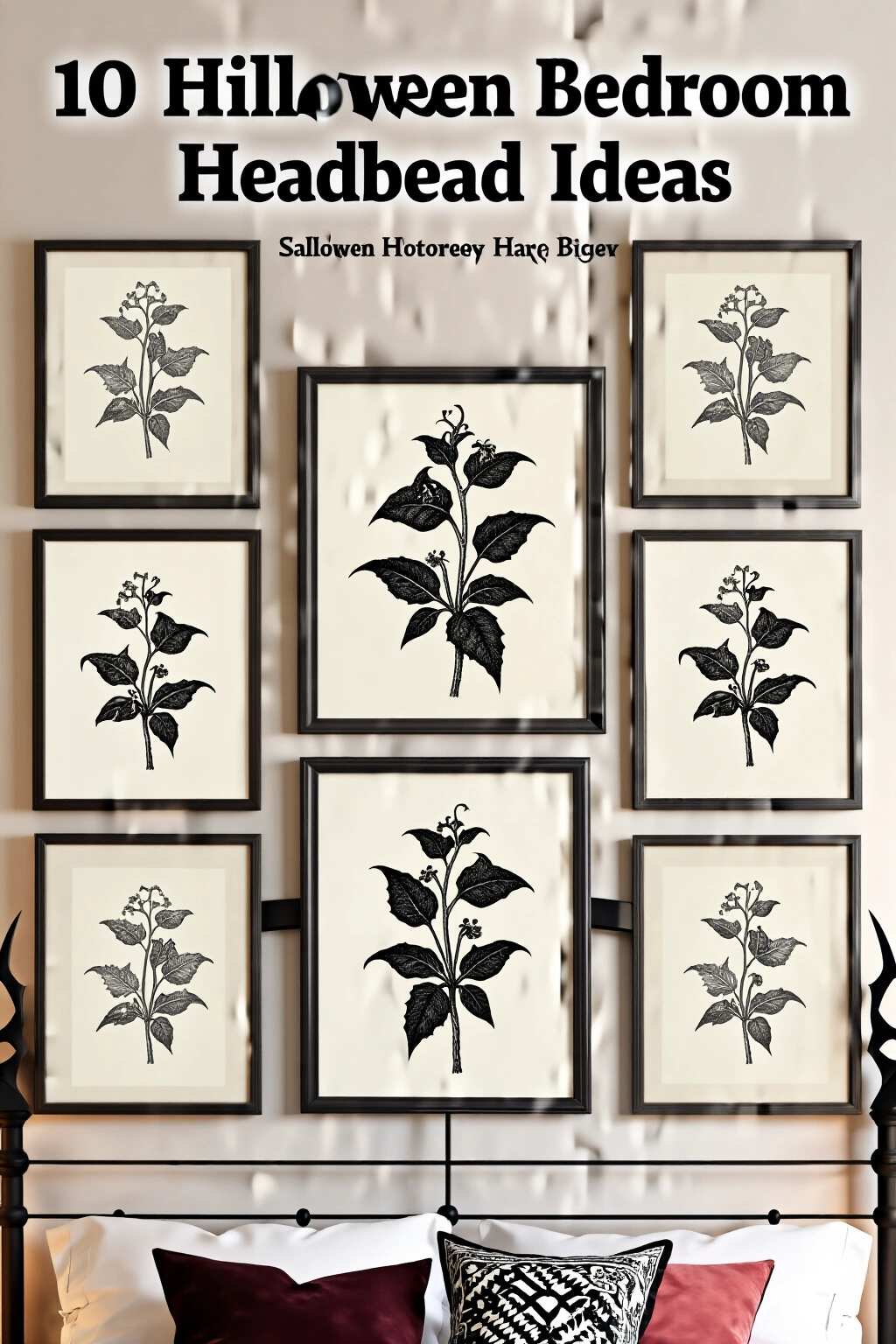 AI-created concept showing framed gothic prints