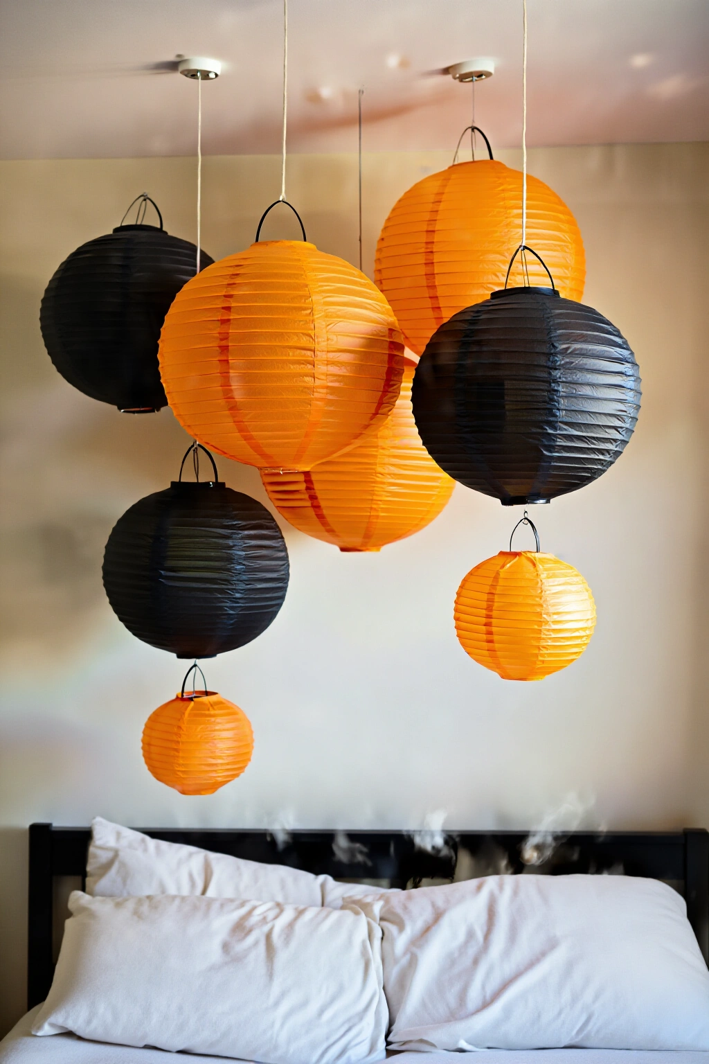 AI-created concept showing hanging paper lanterns