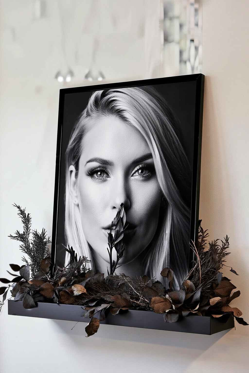 AI-created concept showing floating shelf botanicals