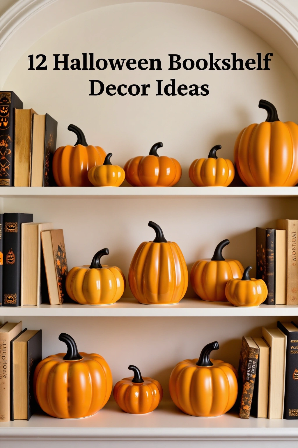 AI-created concept showing miniature ceramic pumpkins