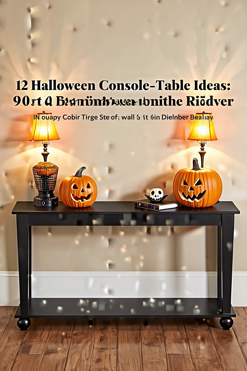 AI-created concept showing 12 halloween console-table ideas