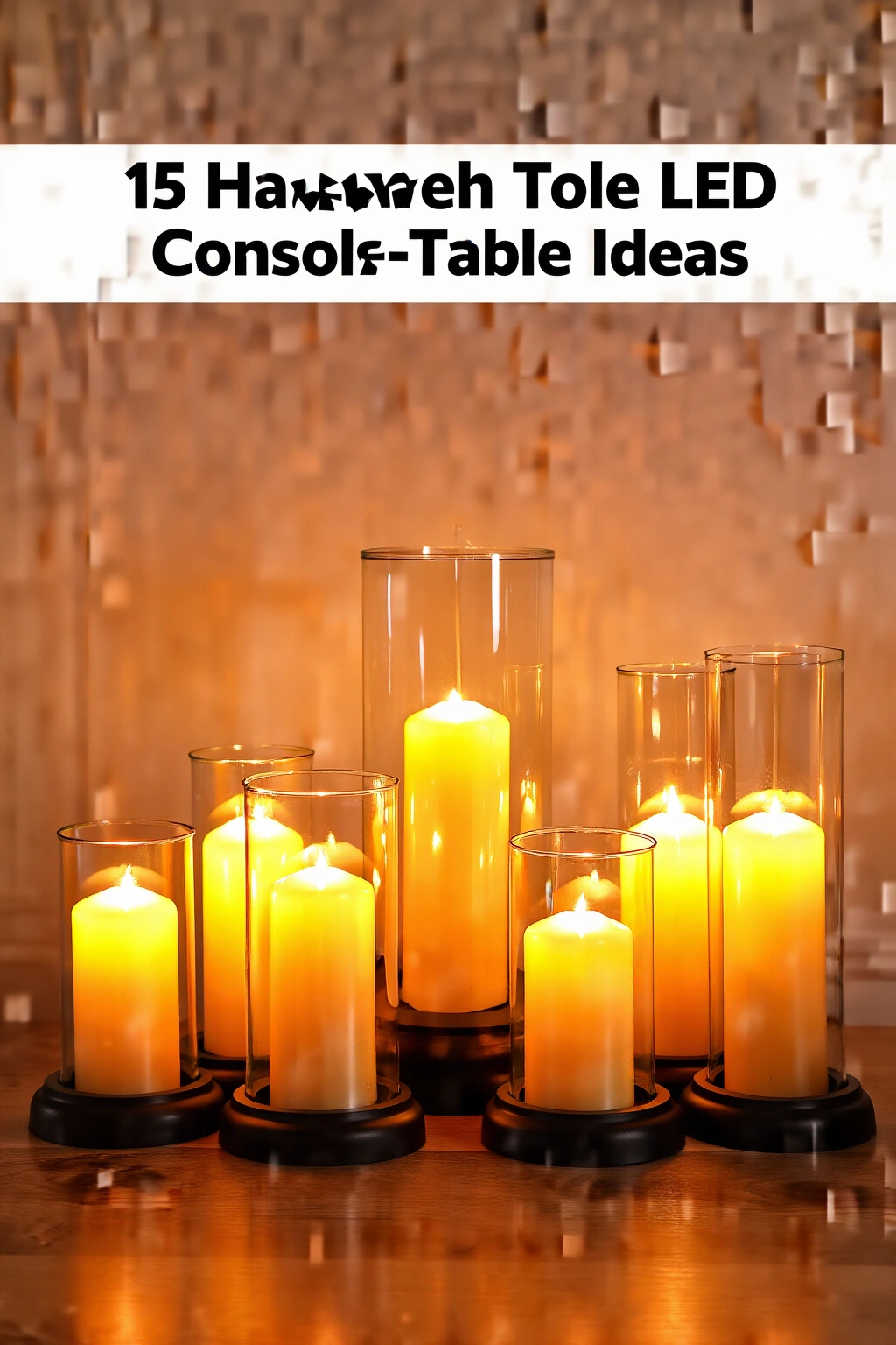 AI-created concept showing led pillar candle hurricanes