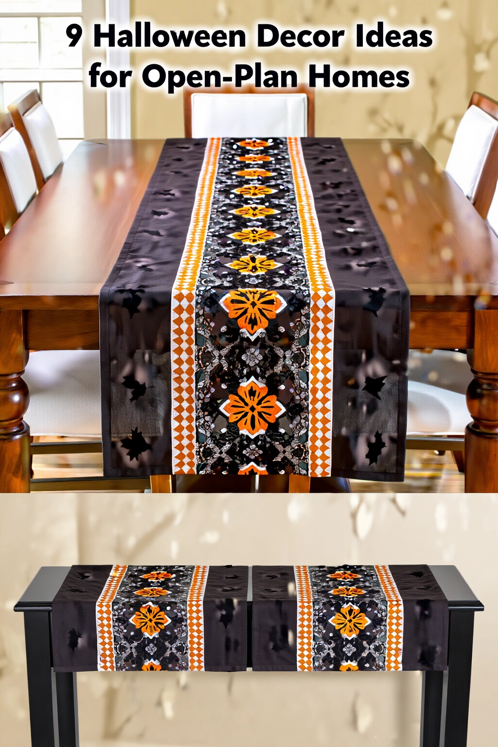 AI-created concept showing patterned table runners