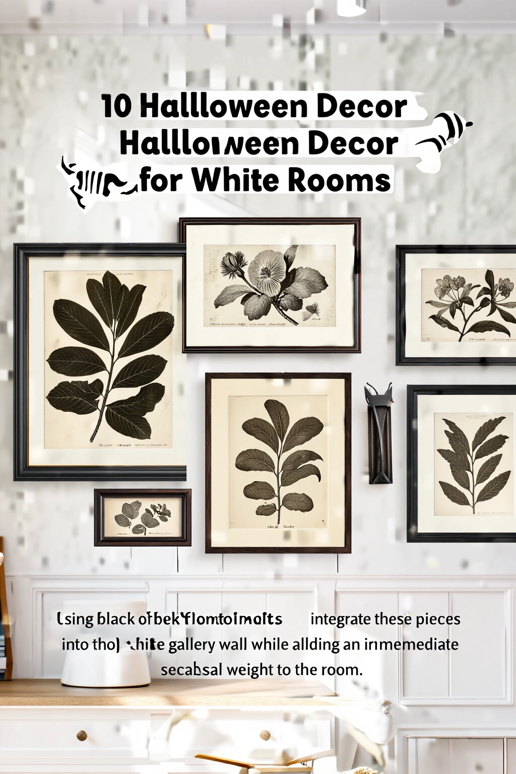 AI-created concept showing dark botanical prints