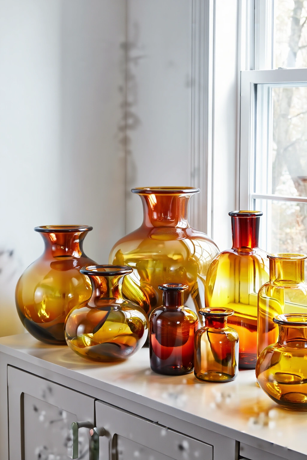 AI-created concept showing amber glassware