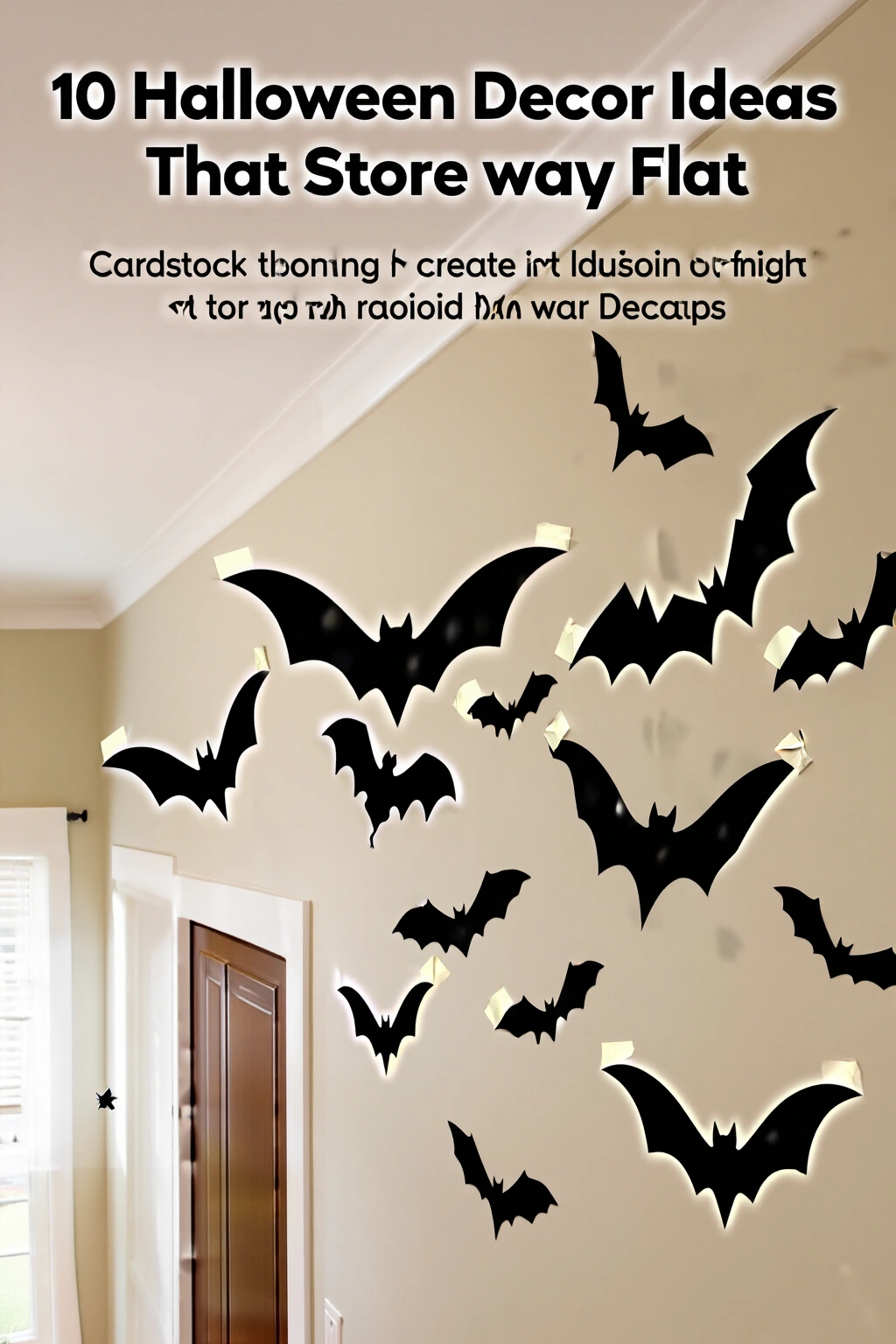 AI-created concept showing cardstock bat wall decals
