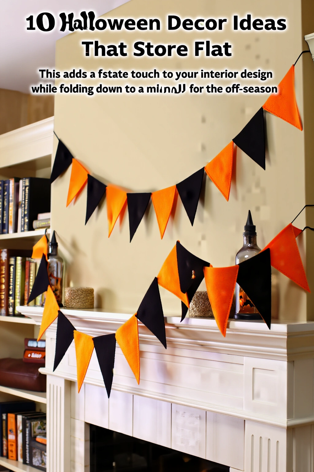 AI-created concept showing fabric spooky bunting