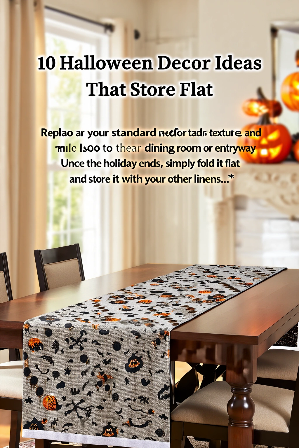 AI-created concept showing seasonal fabric table runner