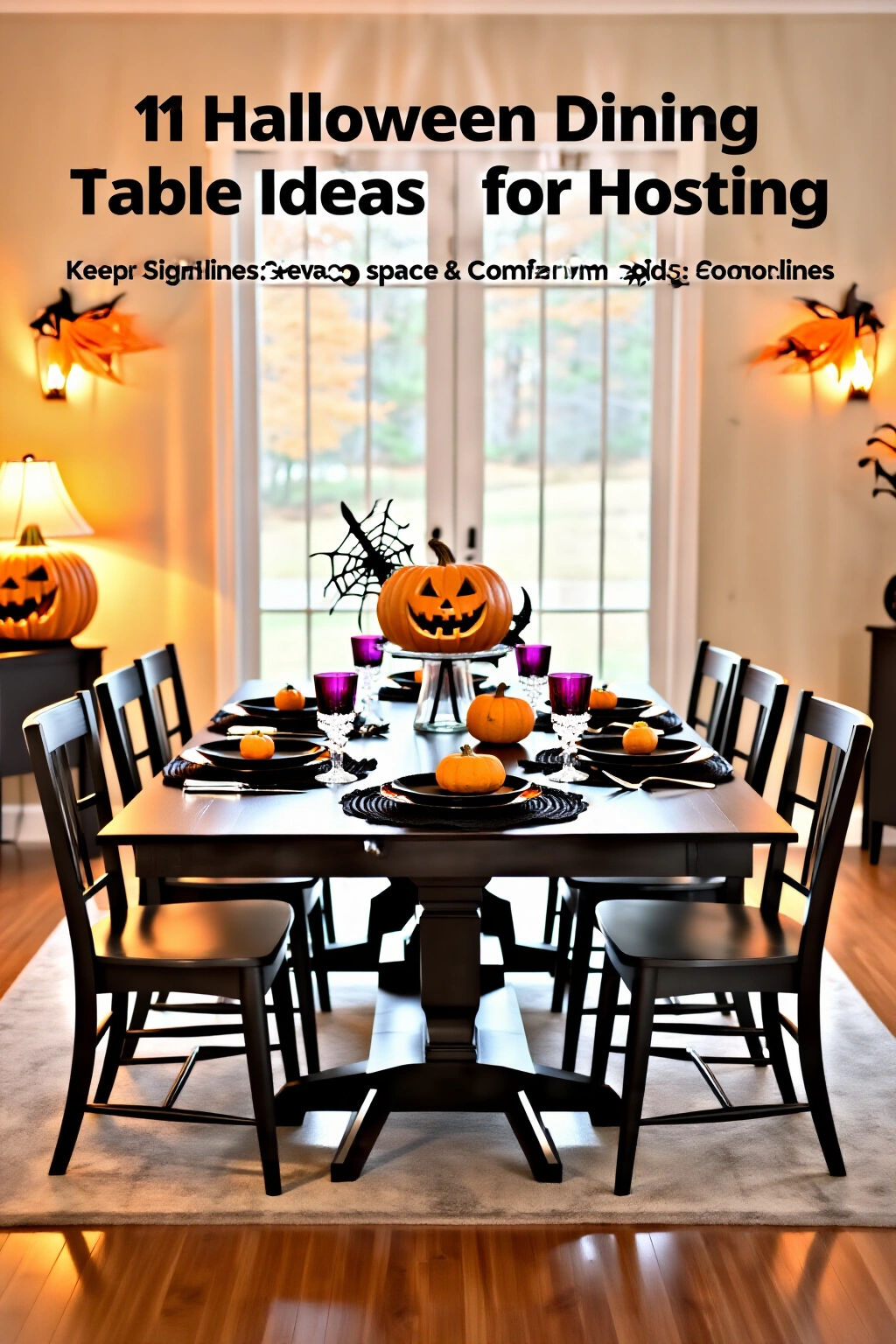 AI-created concept showing 11 halloween dining table ideas for hosting