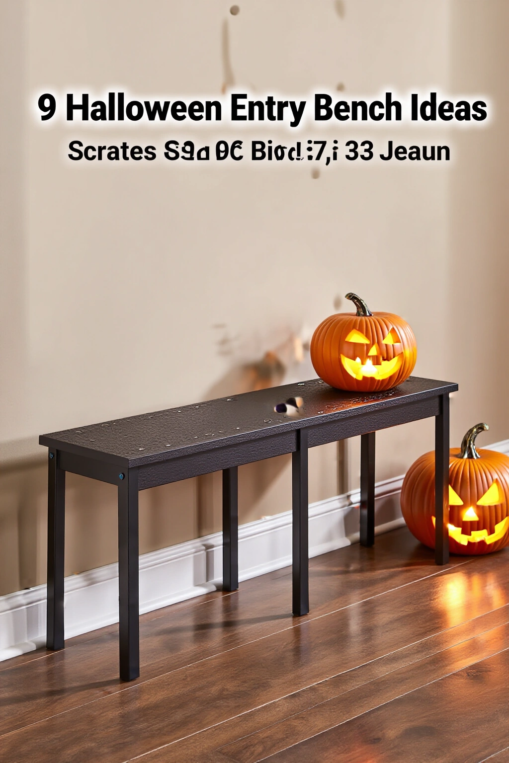 AI-created concept showing 9 halloween entry bench ideas