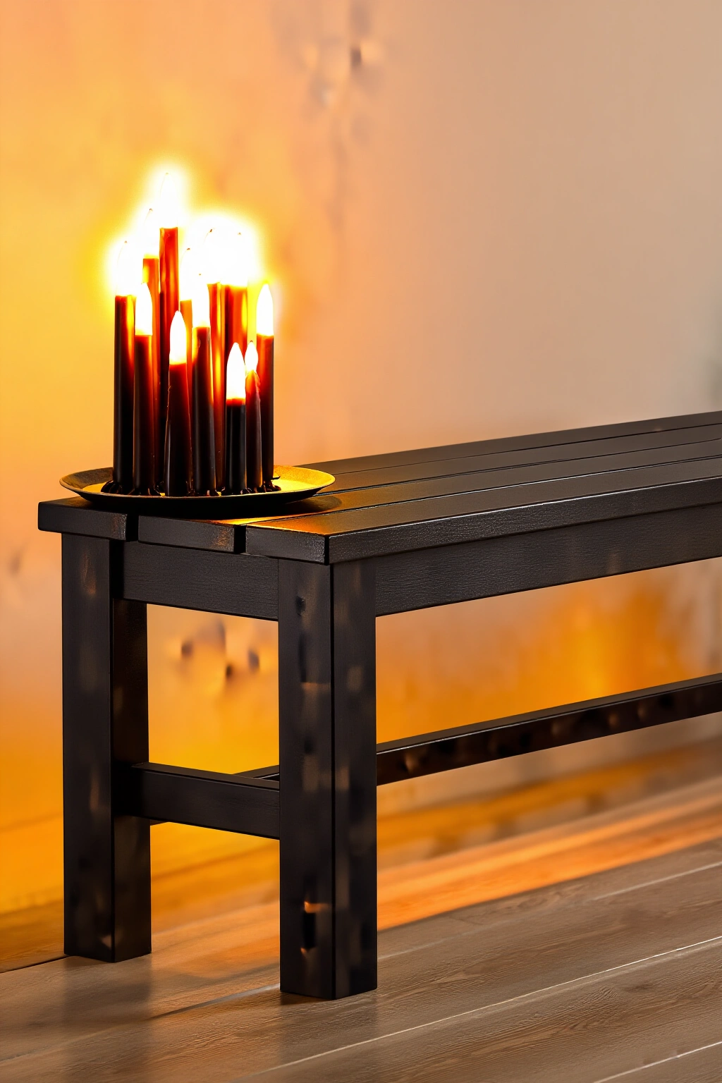 AI-created concept showing led tapered candle arrangement