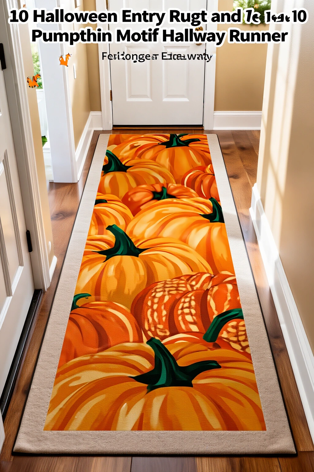 AI-created concept showing pumpkin motif hallway runner