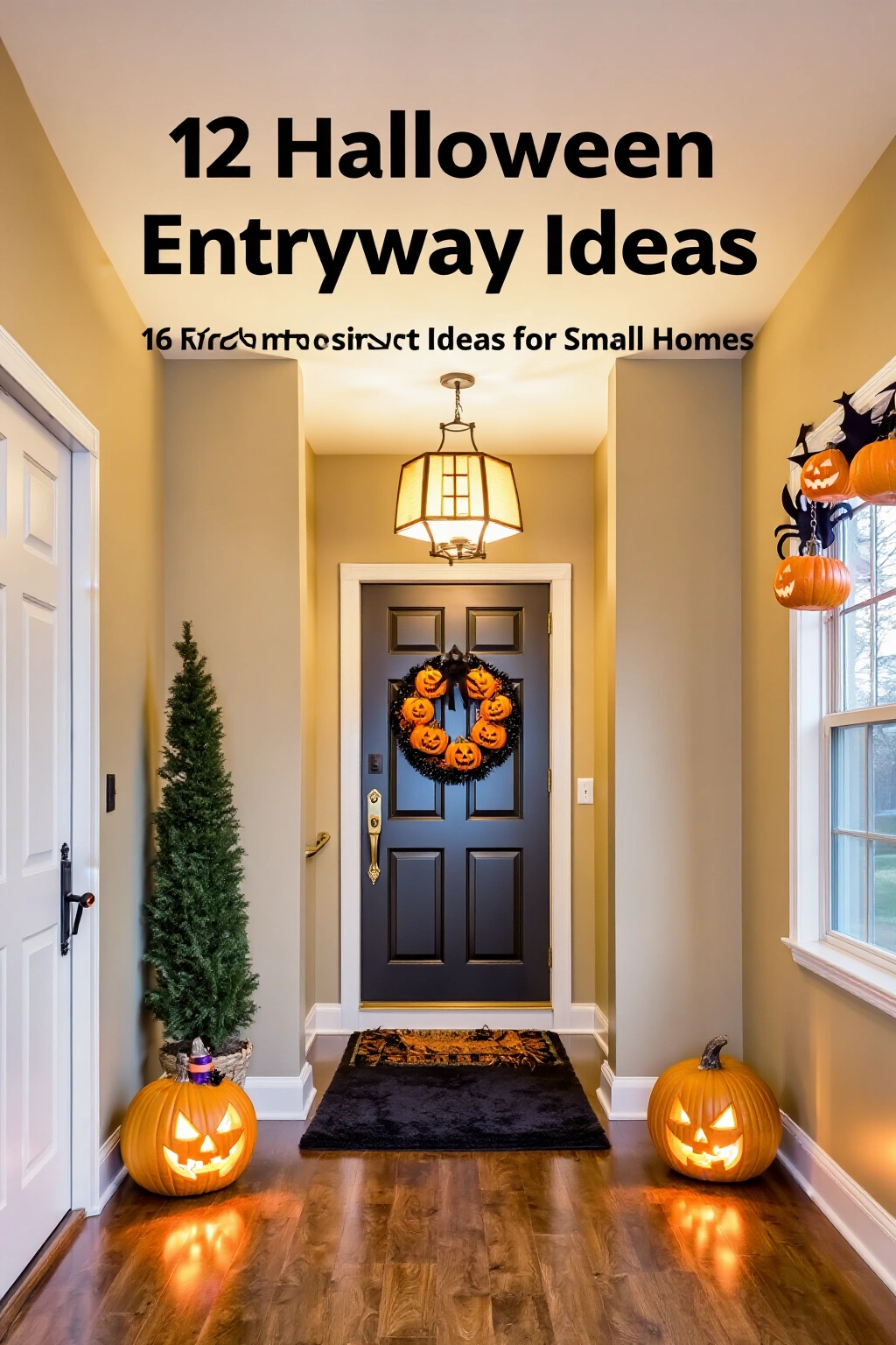 AI-created concept showing 12 halloween entryway ideas for small homes
