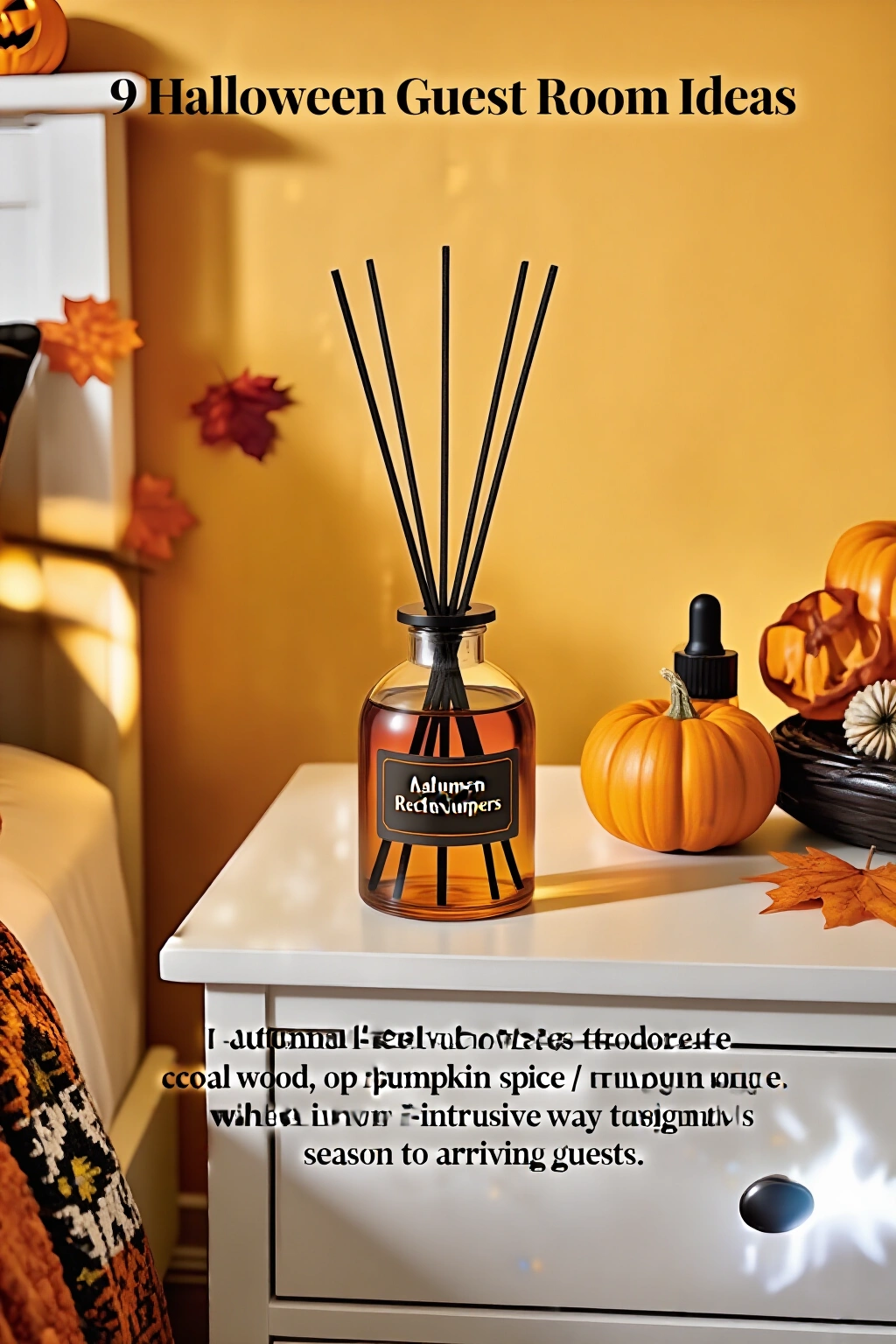 AI-created concept showing autumnal reed diffusers