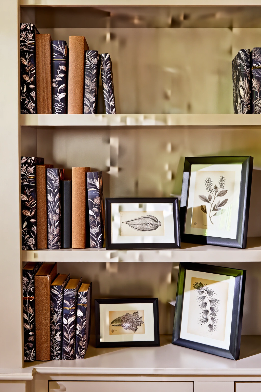 AI-created concept showing dark botanical prints