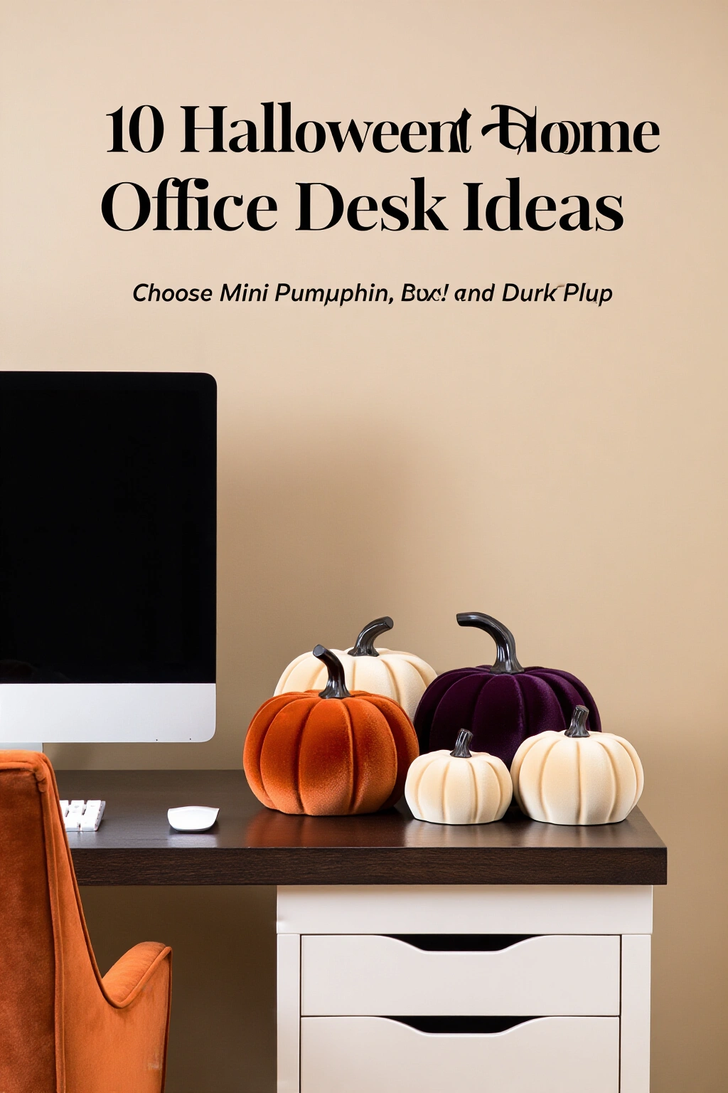 AI-created concept showing velvet mini pumpkins