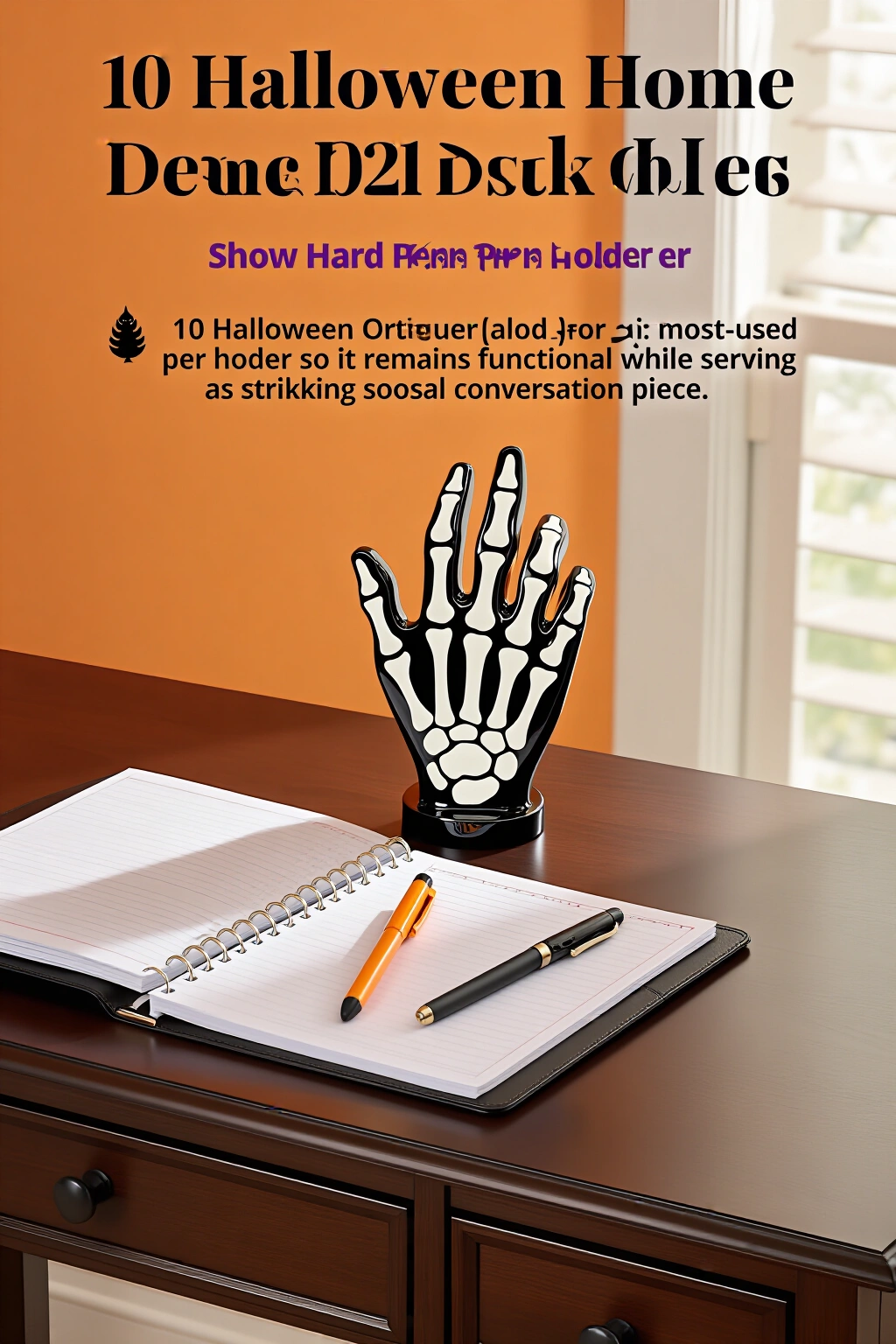 AI-created concept showing skeleton hand pen holder