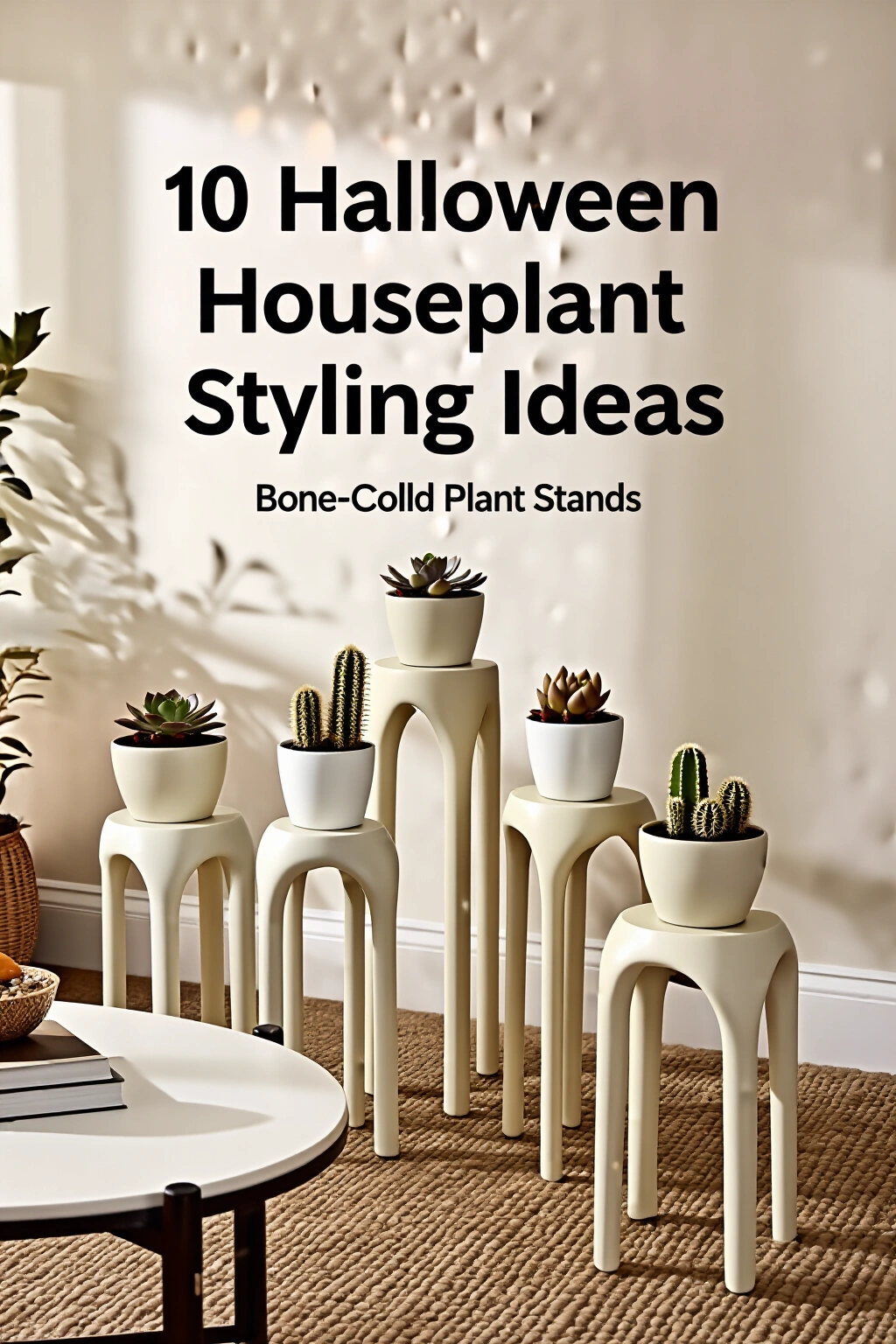 AI-created concept showing bone-colored plant stands