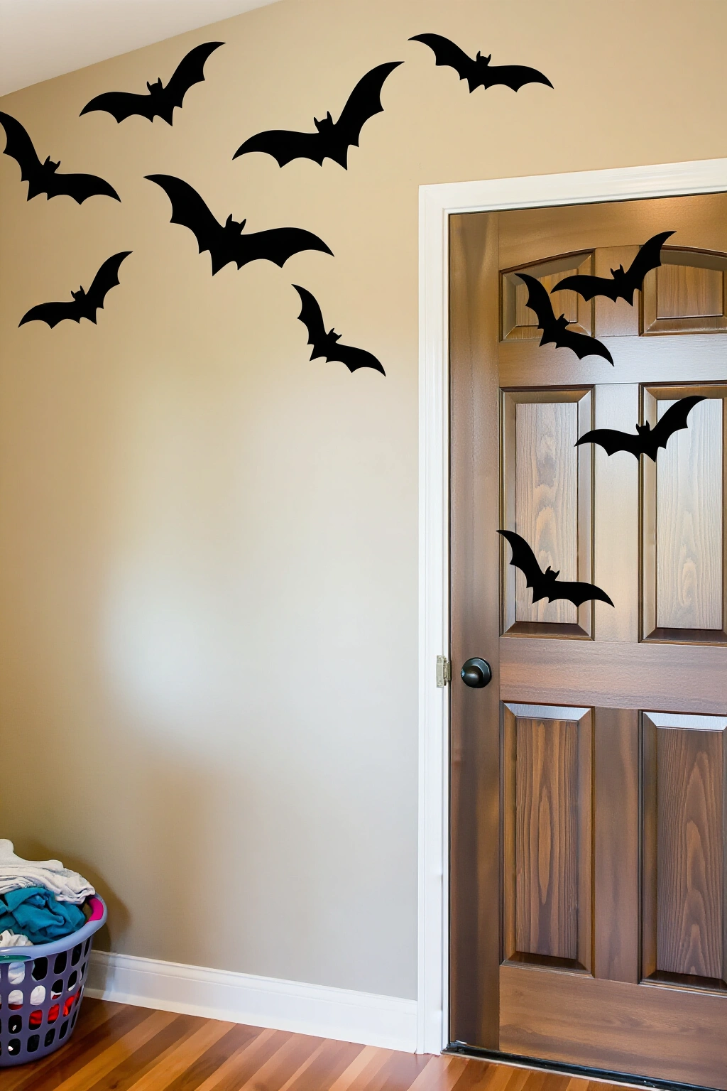 AI-created concept showing removable bat wall decals