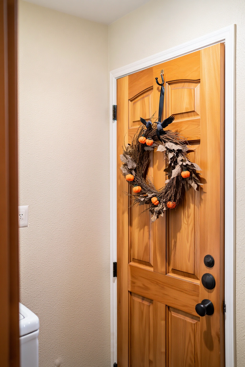AI-created concept showing festive door wreath