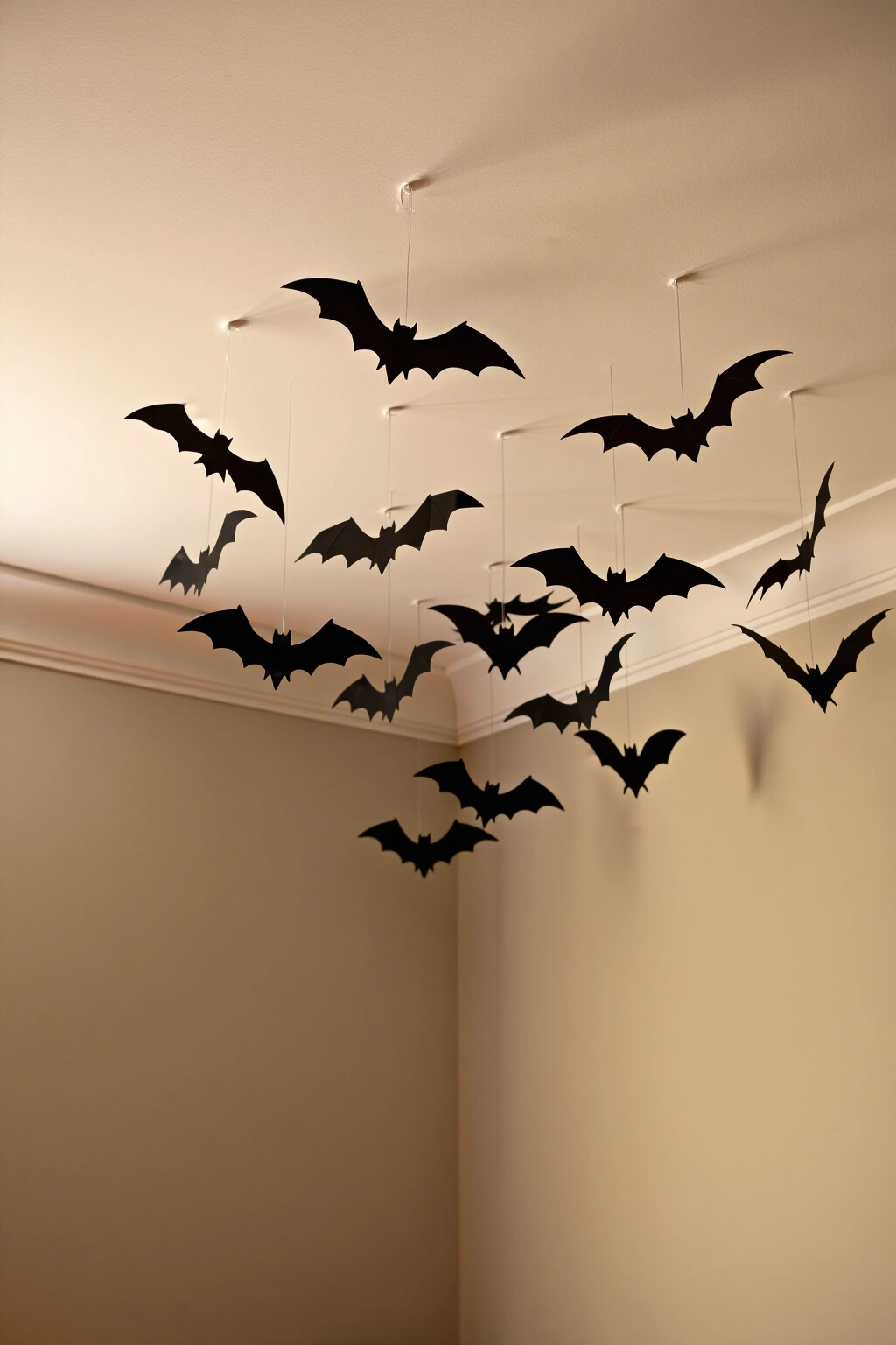 AI-created concept showing suspended bat silhouette