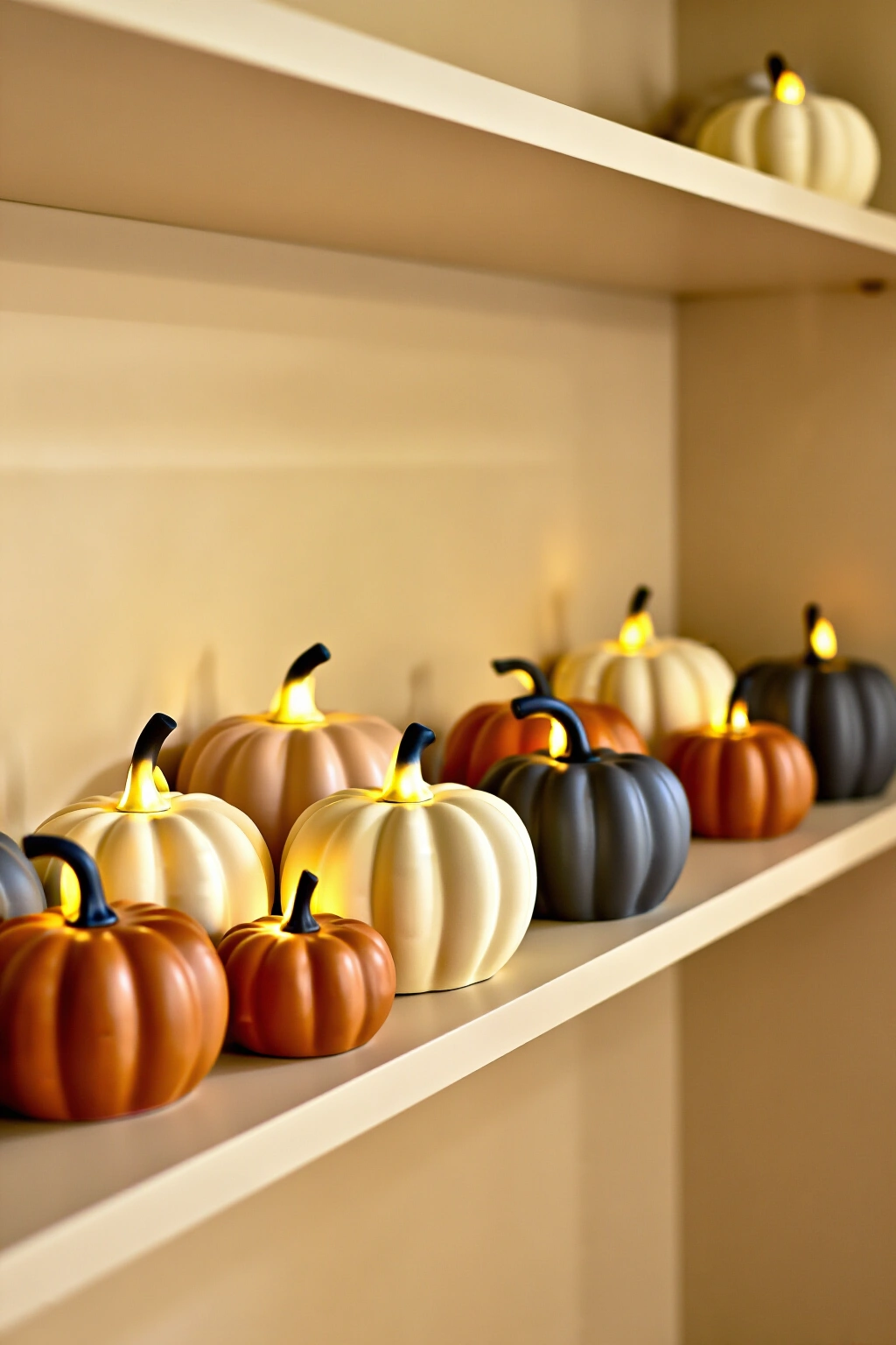 AI-created concept showing matte ceramic pumpkins