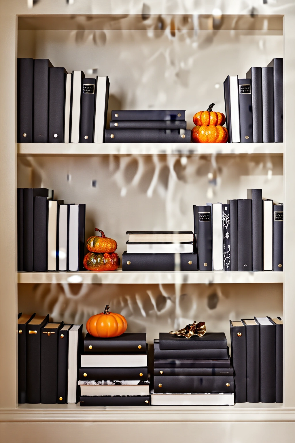 AI-created concept showing monochromatic book stacks