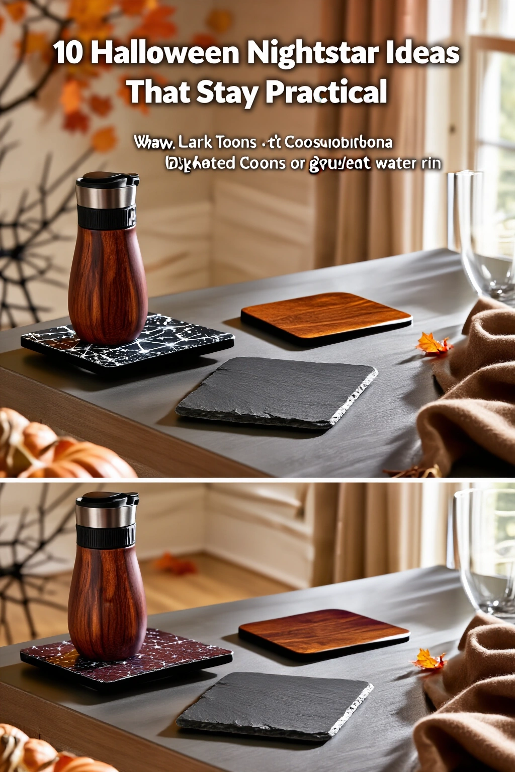 AI-created concept showing dark toned coasters