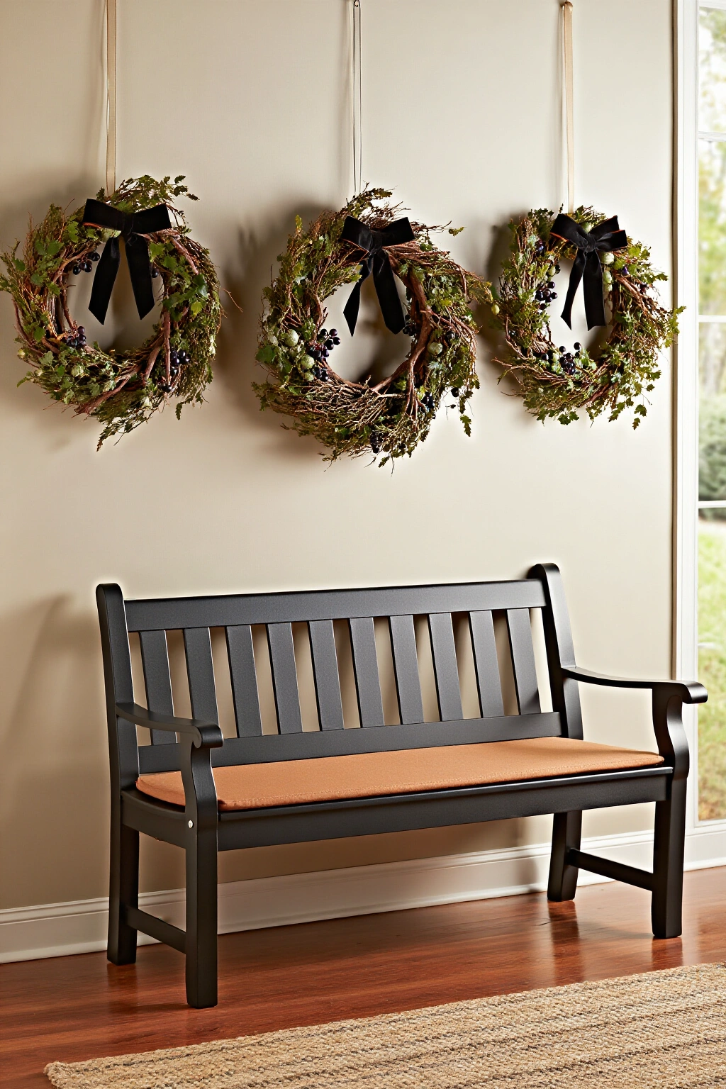 AI-created concept showing wall-mounted wreaths