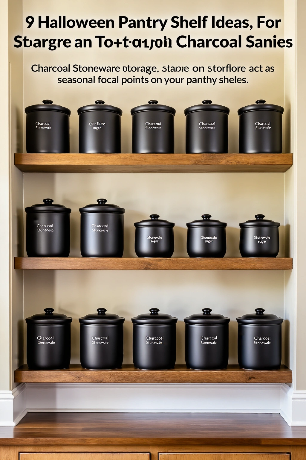 AI-created concept showing charcoal stoneware jars