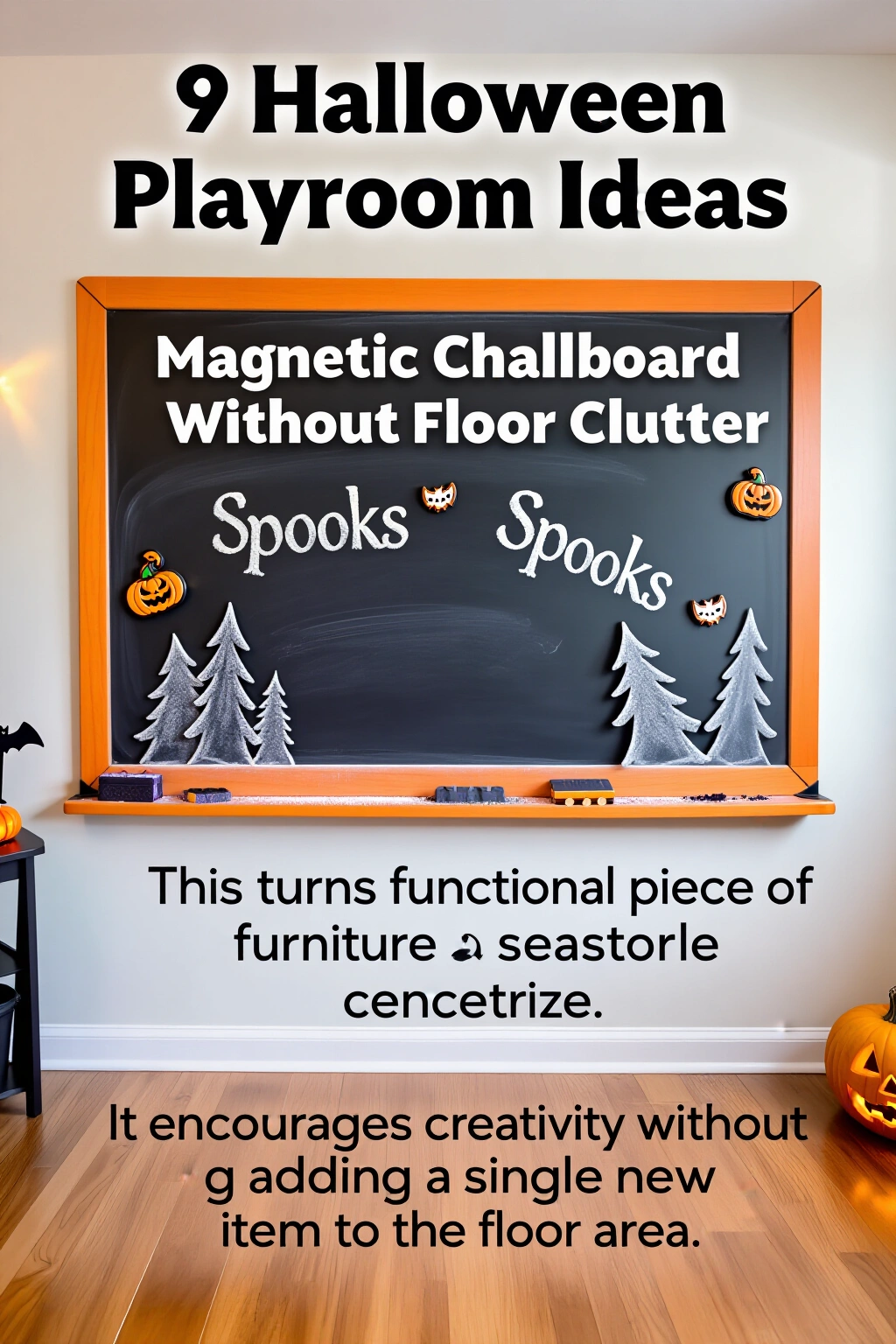 AI-created concept showing magnetic chalkboard spooks