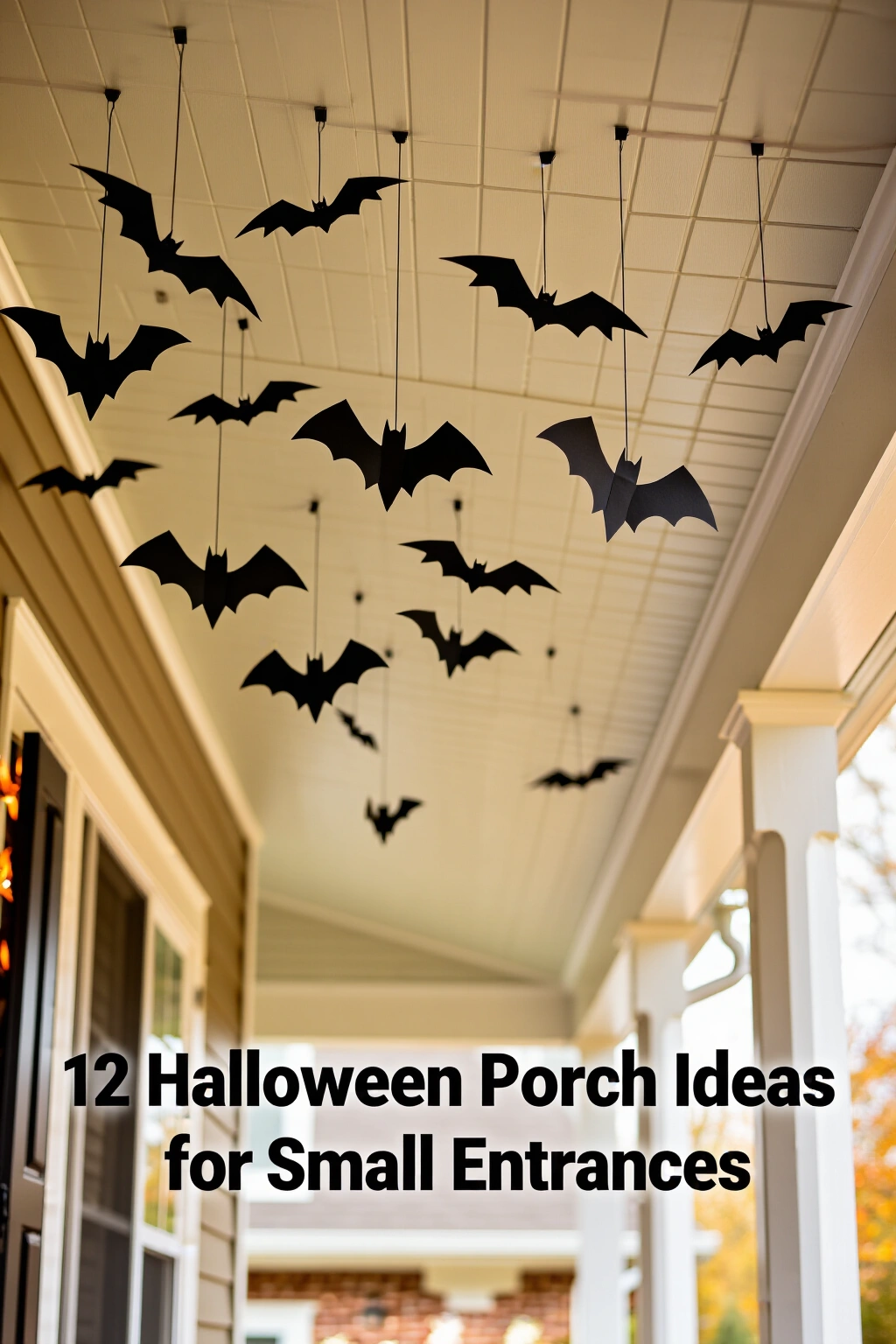 AI-created concept showing hanging cardstock bats