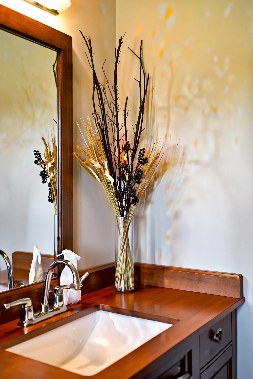 AI-created concept showing dried floral arrangements