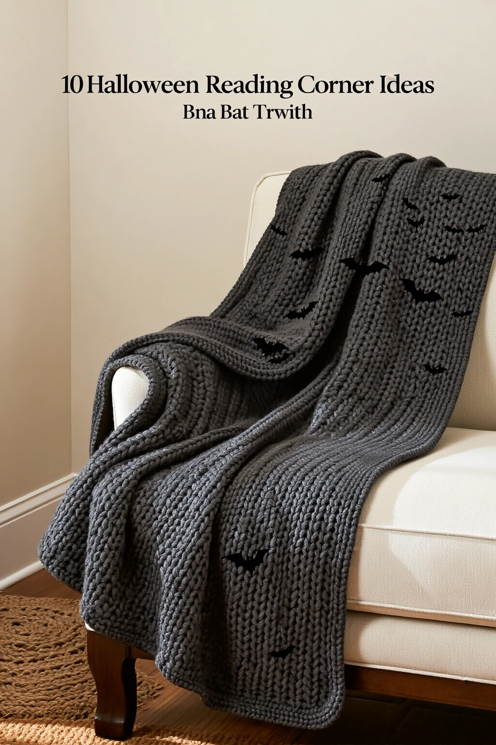 AI-created concept showing knitted bat throw