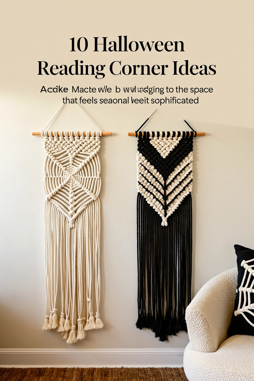AI-created concept showing macrame web wall hanging