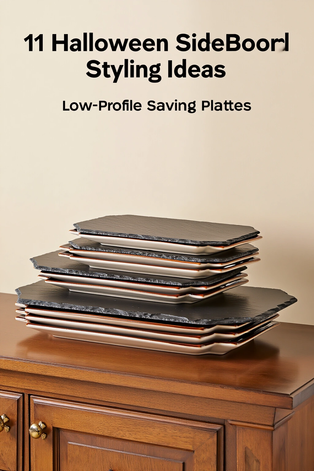 AI-created concept showing low-profile serving platters