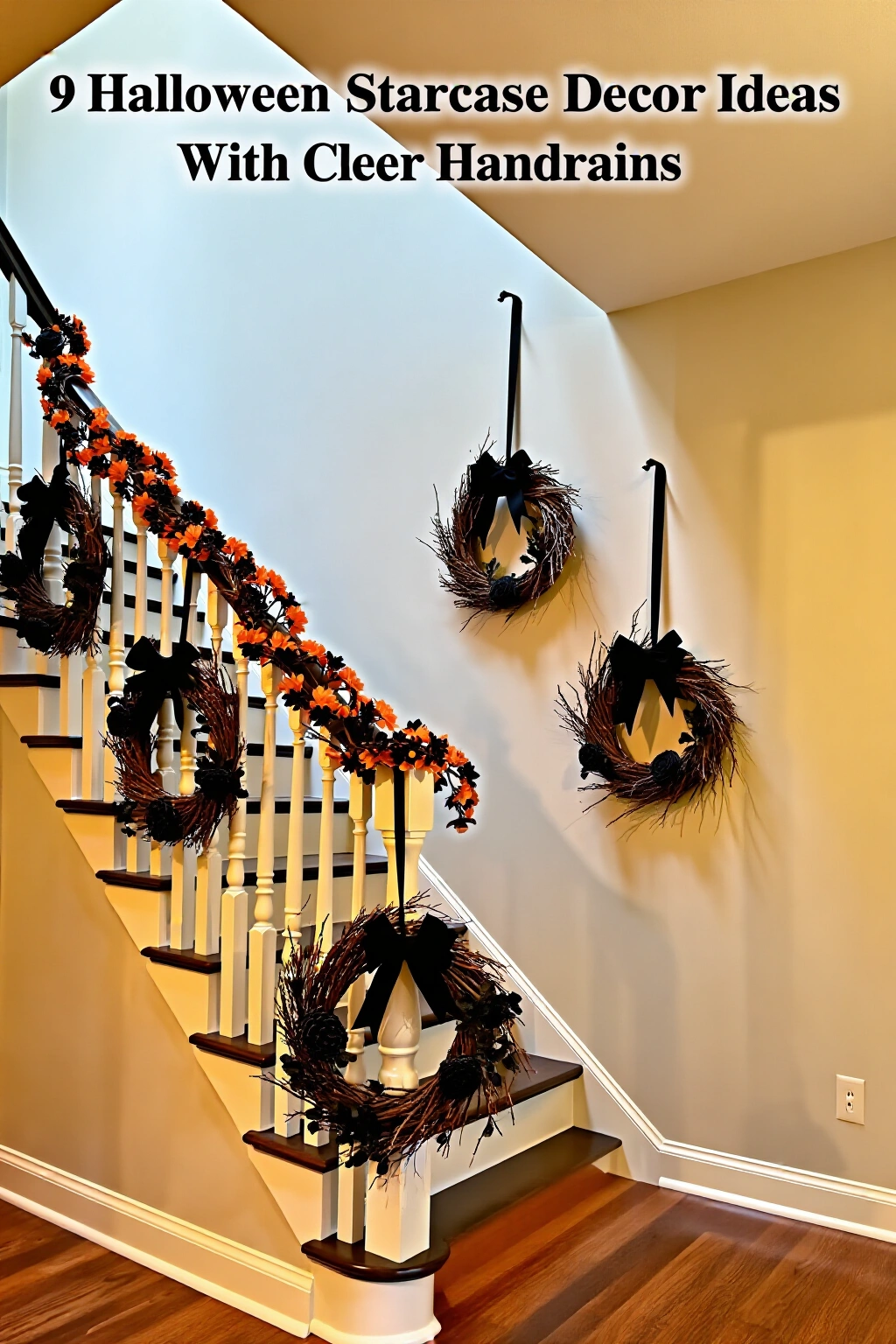 AI-created concept showing wall-mounted spooky wreaths