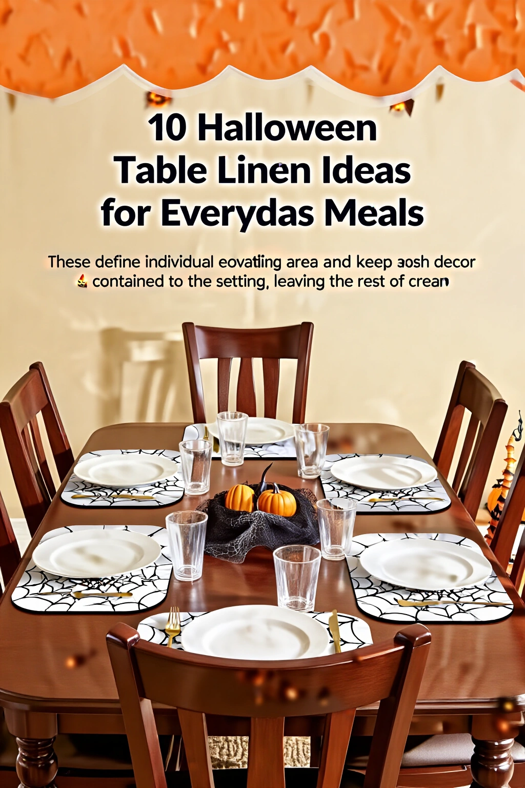AI-created concept showing spiderweb patterned placemats