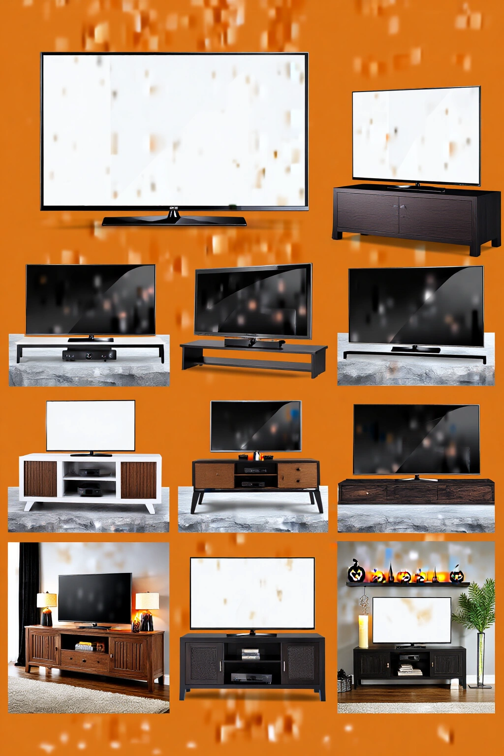 AI-created concept showing 10 halloween tv console ideas