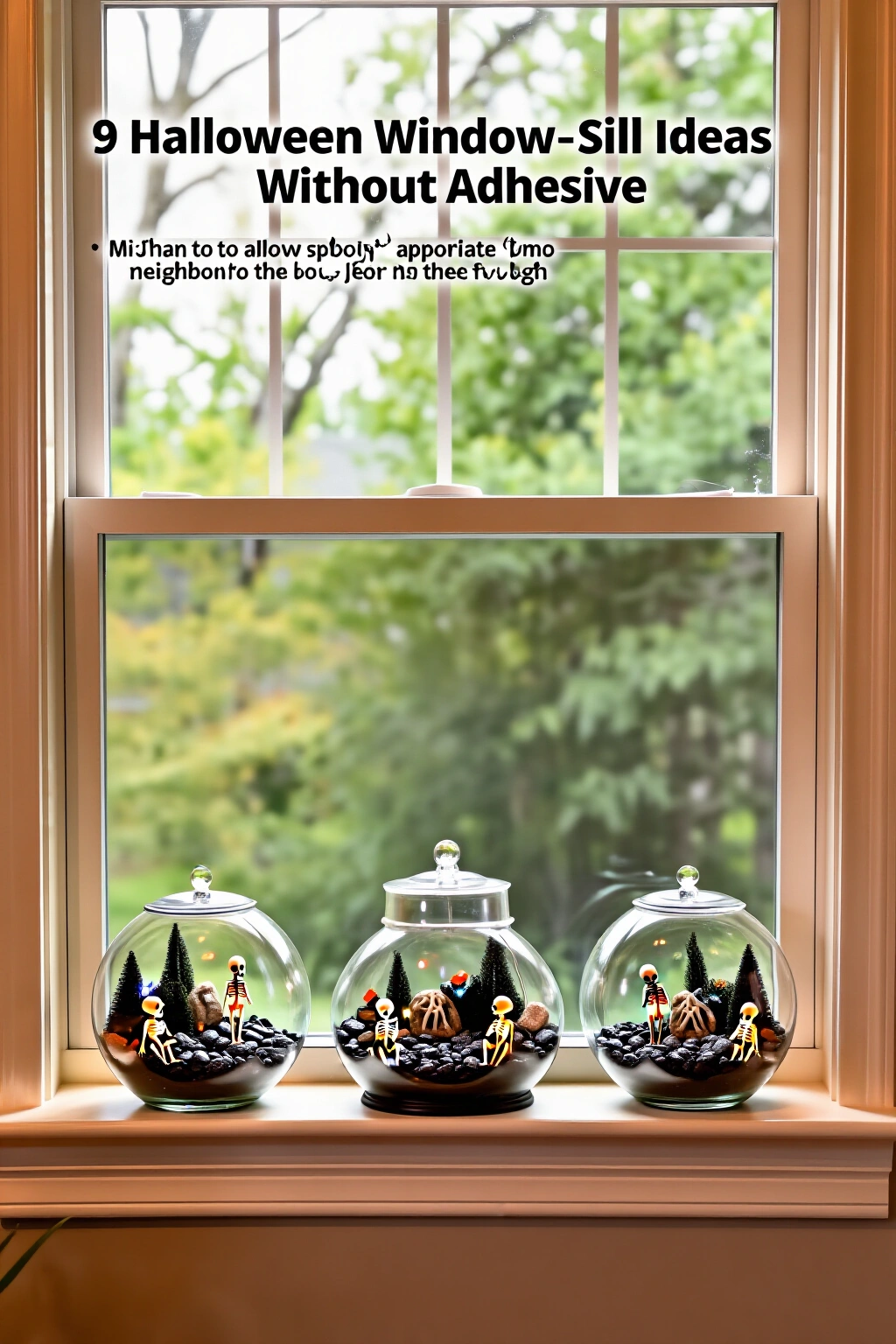 AI-created concept showing miniature spooky terrariums