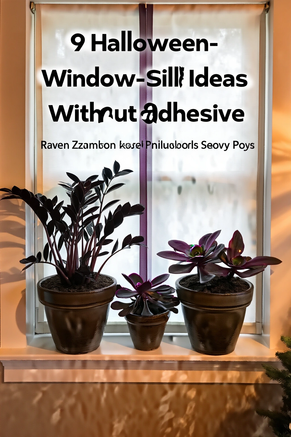 AI-created concept showing dark foliage in heavy pots