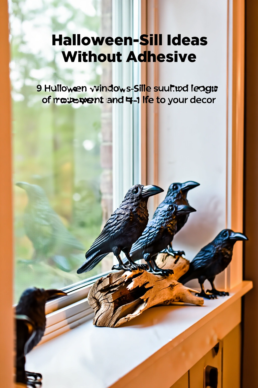 AI-created concept showing sculptural crow figurines