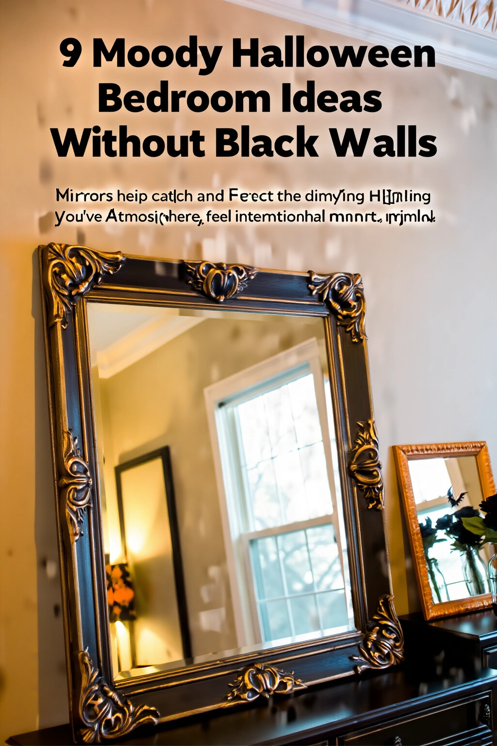 AI-created concept showing gilded or dark-framed mirrors
